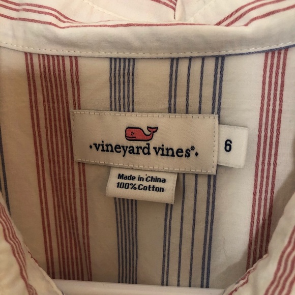 Vineyard Vines Patriotic Stripe Cotton Popover 6 - Picture 3 of 4
